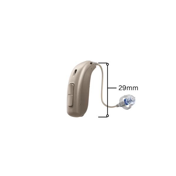 Oticon Ruby 1 miniRITE Power Hearing Aid with Desktop Charger