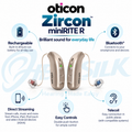 Zircon 2 MiniRITE Hearing Aid Rechargeable RIC Bluetooth Enable